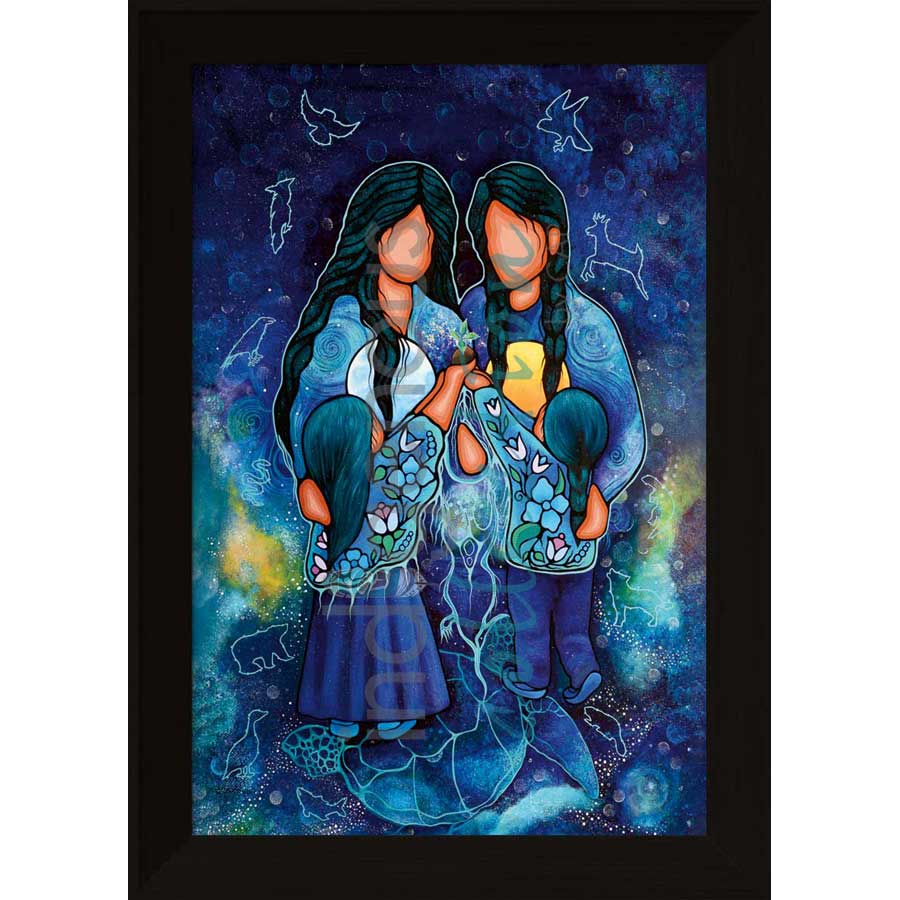 Sky Woman and Her Family by artist Jackie Traverse - Anishinaabe. Indigenous Collection