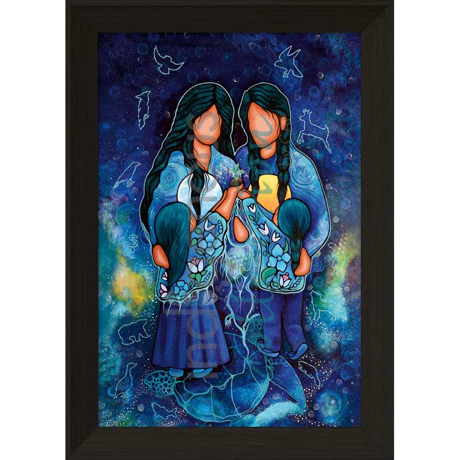 Sky Woman and Her Family by artist Jackie Traverse - Anishinaabe. Indigenous Collection