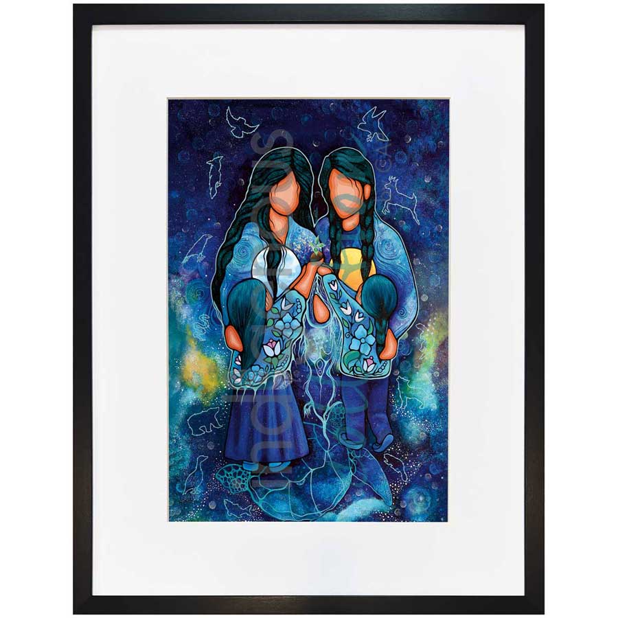 Sky Woman and Her Family by artist Jackie Traverse - Anishinaabe. Indigenous Collection