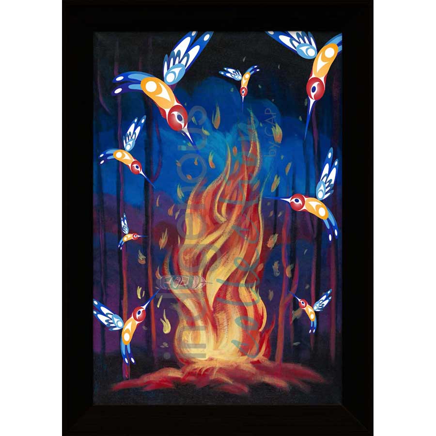 Sacred Paint: Flight of the Hummingbirds by artist Brandon Gabriel - Stó꞉lō / Coast Salish. Indigenous Collection