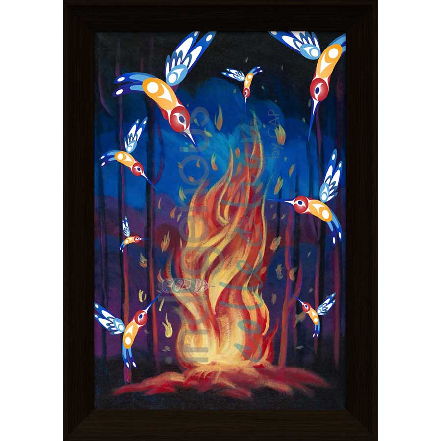 Sacred Paint: Flight of the Hummingbirds by artist Brandon Gabriel - Stó꞉lō / Coast Salish. Indigenous Collection