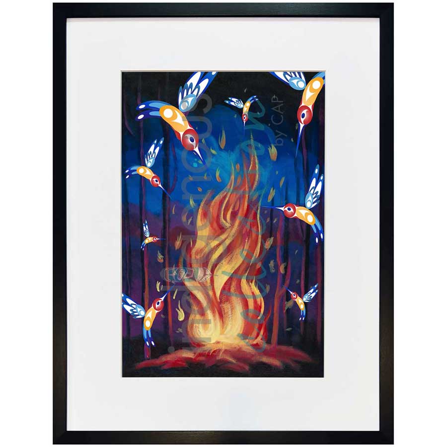 Sacred Paint: Flight of the Hummingbirds by artist Brandon Gabriel - Stó꞉lō / Coast Salish. Indigenous Collection