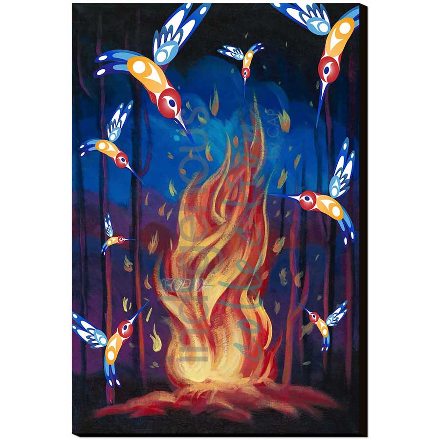Sacred Paint: Flight of the Hummingbirds by artist Brandon Gabriel - Stó꞉lō / Coast Salish. Indigenous Collection