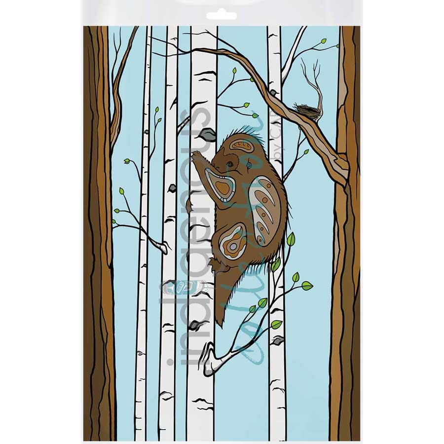 The Tree Hugger by artist Adrienne Assinewai - Anishinaabe. Indigenous Collection