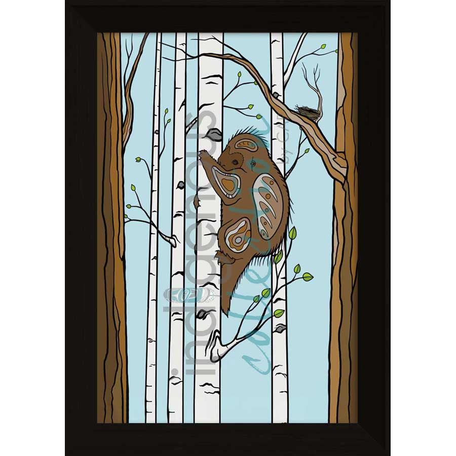 The Tree Hugger by artist Adrienne Assinewai - Anishinaabe. Indigenous Collection