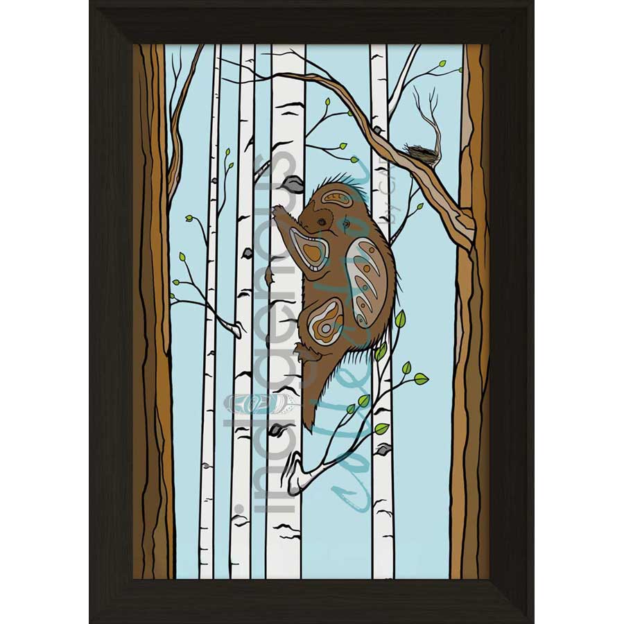 The Tree Hugger by artist Adrienne Assinewai - Anishinaabe. Indigenous Collection