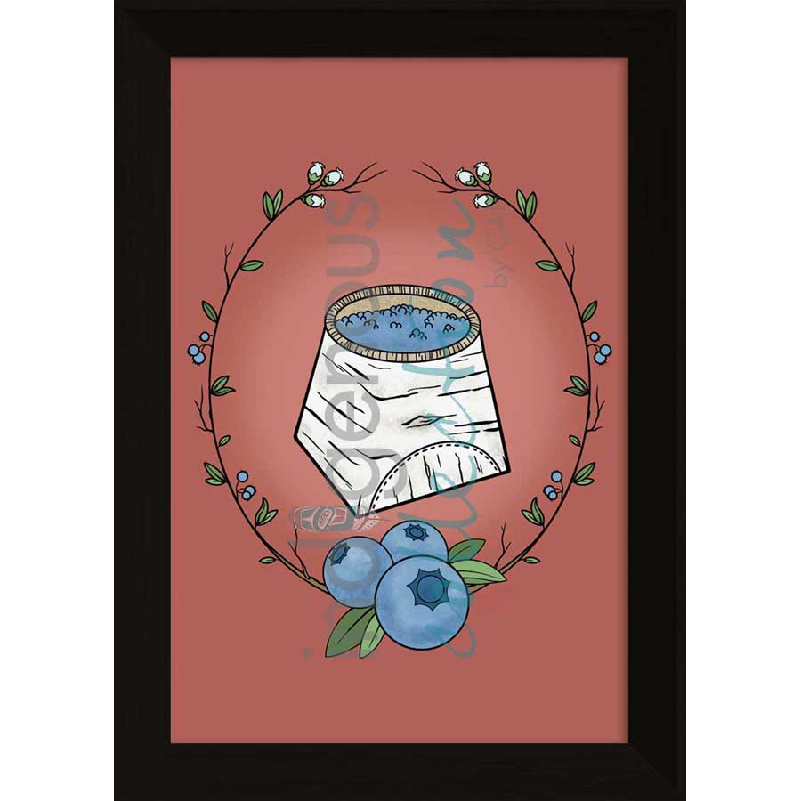 Berry Teaching by artist Adrienne Assinewai - Anishinaabe. Indigenous Collection