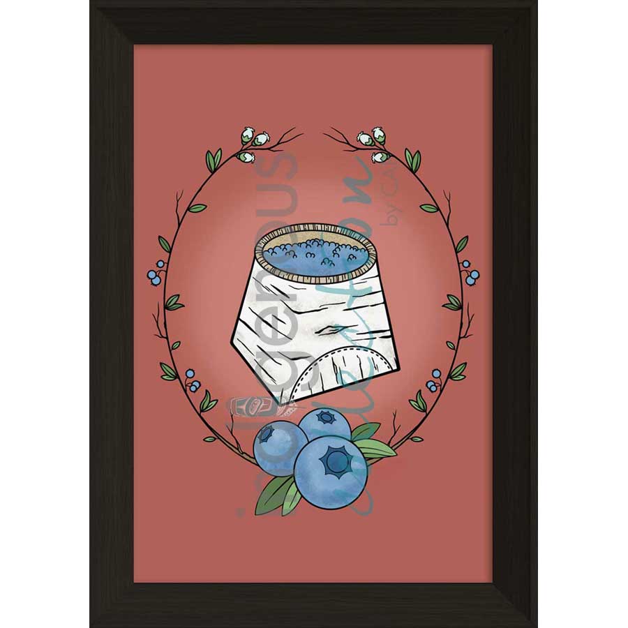 Berry Teaching by artist Adrienne Assinewai - Anishinaabe. Indigenous Collection