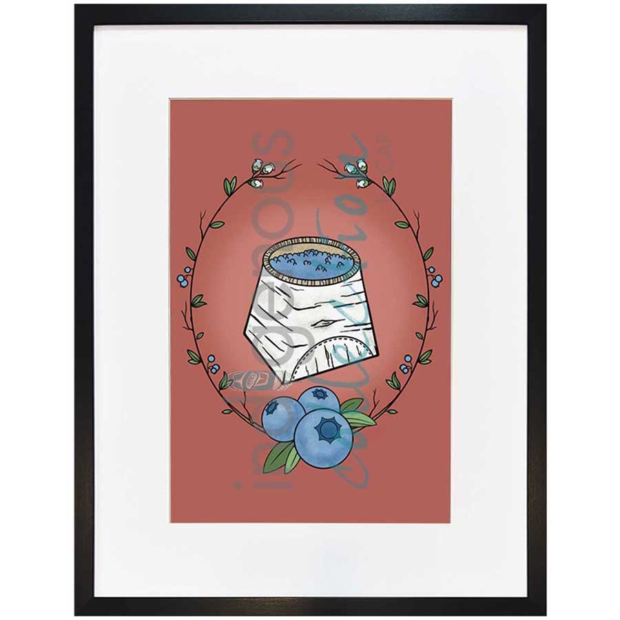 Berry Teaching by artist Adrienne Assinewai - Anishinaabe. Indigenous Collection