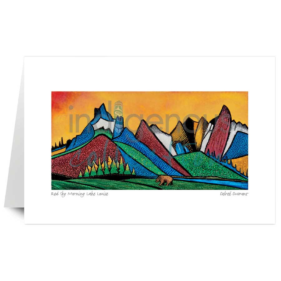 Red Sky Morning Lake Louise by artist Delreé Dumont