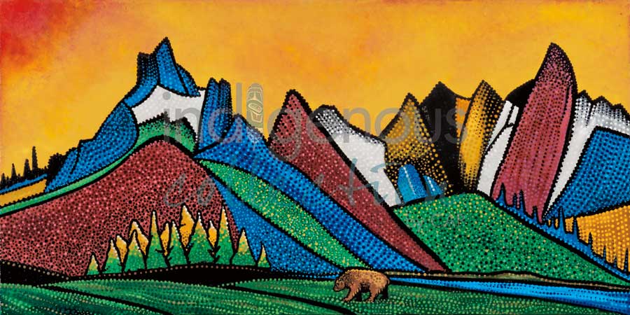 Red Sky Morning Lake Louise by artist Delreé Dumont