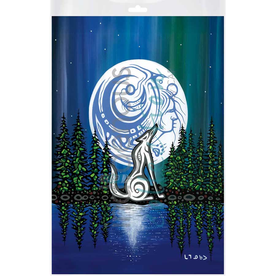 Wolf Moon by artist Jeffrey Red George - Ojibway. Indigenous Collection