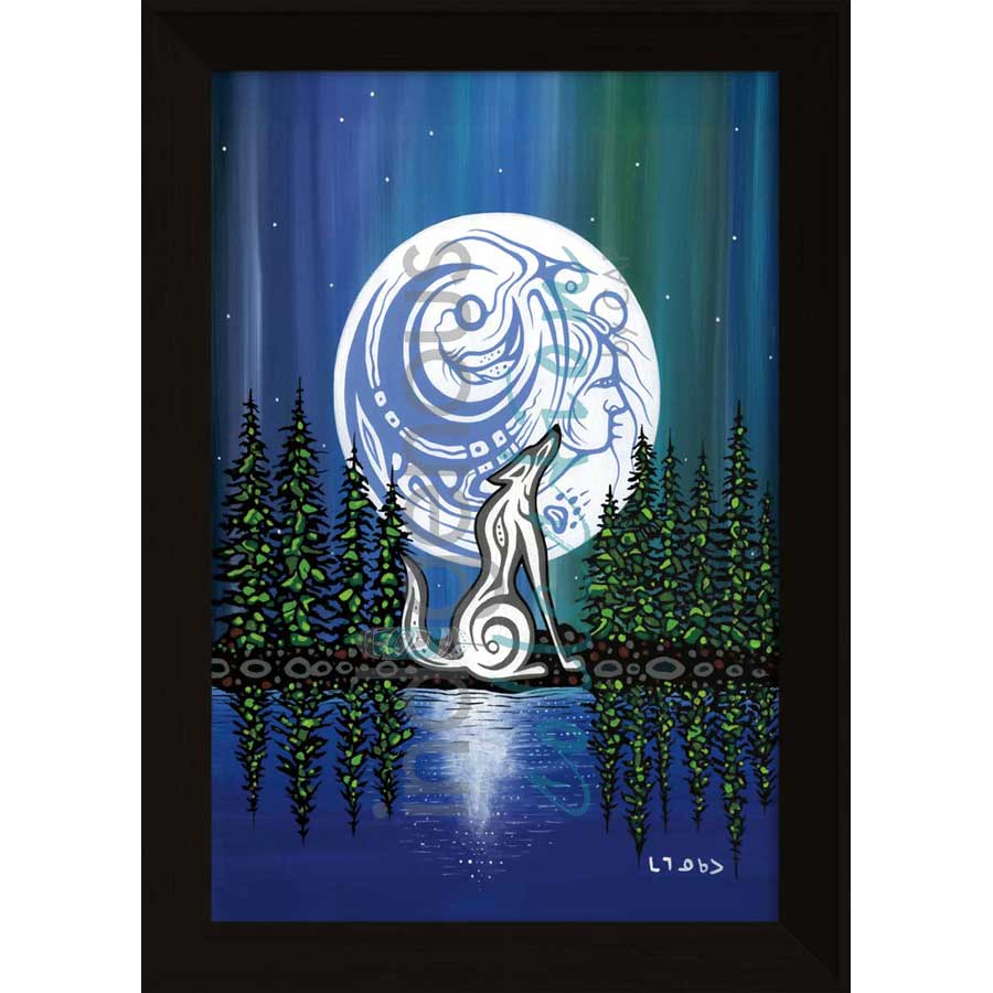 Wolf Moon by artist Jeffrey Red George - Ojibway. Indigenous Collection