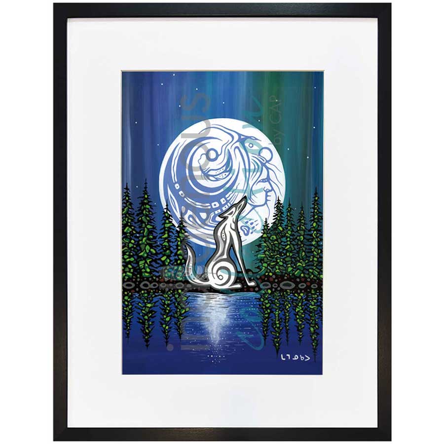 Wolf Moon by artist Jeffrey Red George - Ojibway. Indigenous Collection