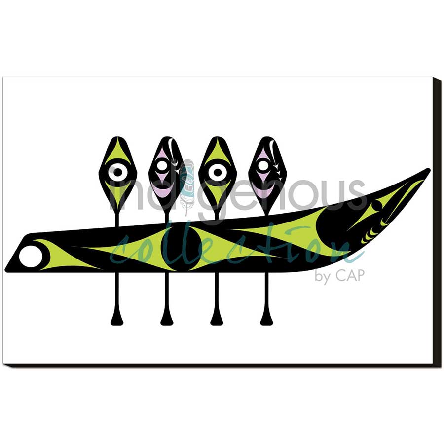 Respect To Our Paddlers by artist Zac George SKOKAYLEM - Tsleil-Waututh Nation. Indigenous Collection