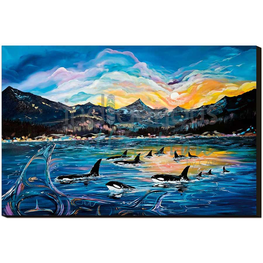 Orca Pod by artist Carla Joseph - Métis/Cree. Indigenous Collection