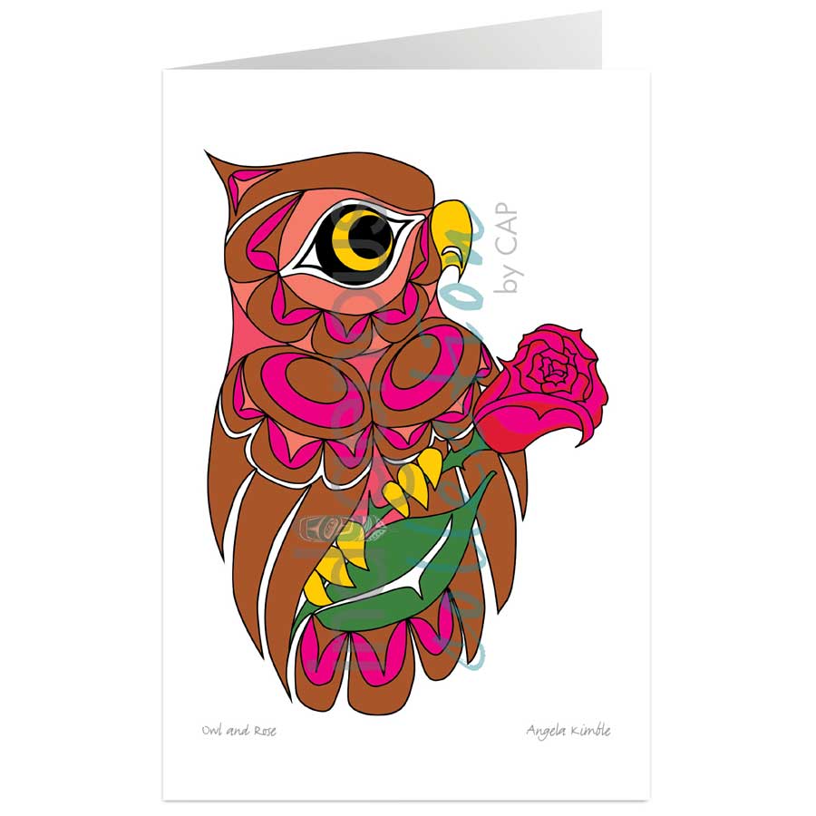 Owl and Rose by artist Angela Kimble