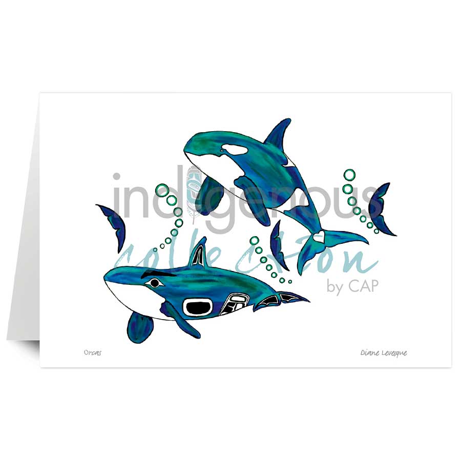 Orcas by artist Diane Levesque