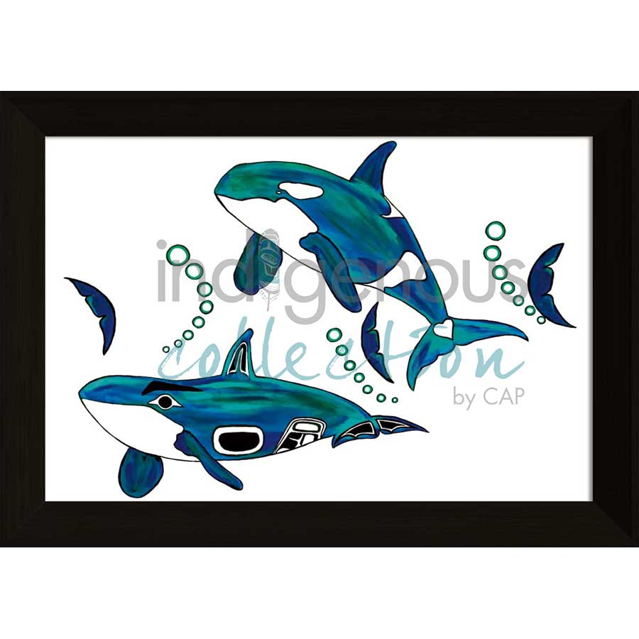 Orcas by artist Diane Levesque - Kwakwaka'wakw. Indigenous Collection