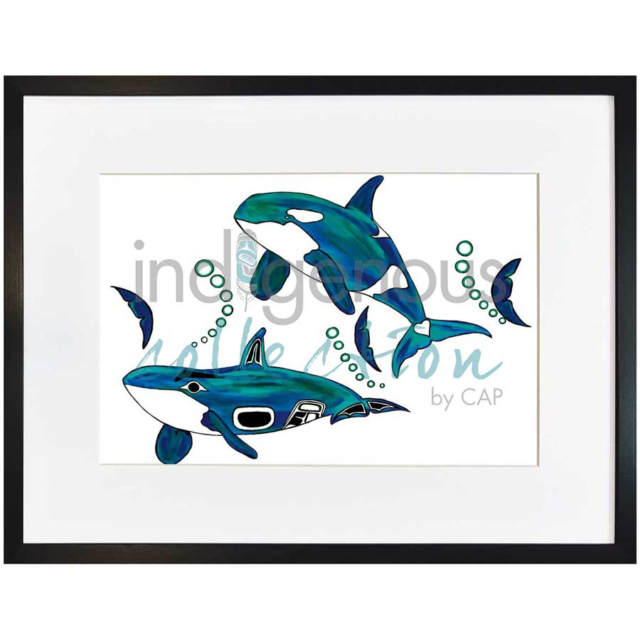 Orcas by artist Diane Levesque - Kwakwaka'wakw. Indigenous Collection