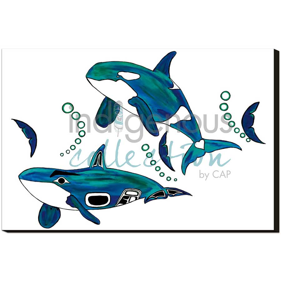 Orcas by artist Diane Levesque - Kwakwaka'wakw. Indigenous Collection