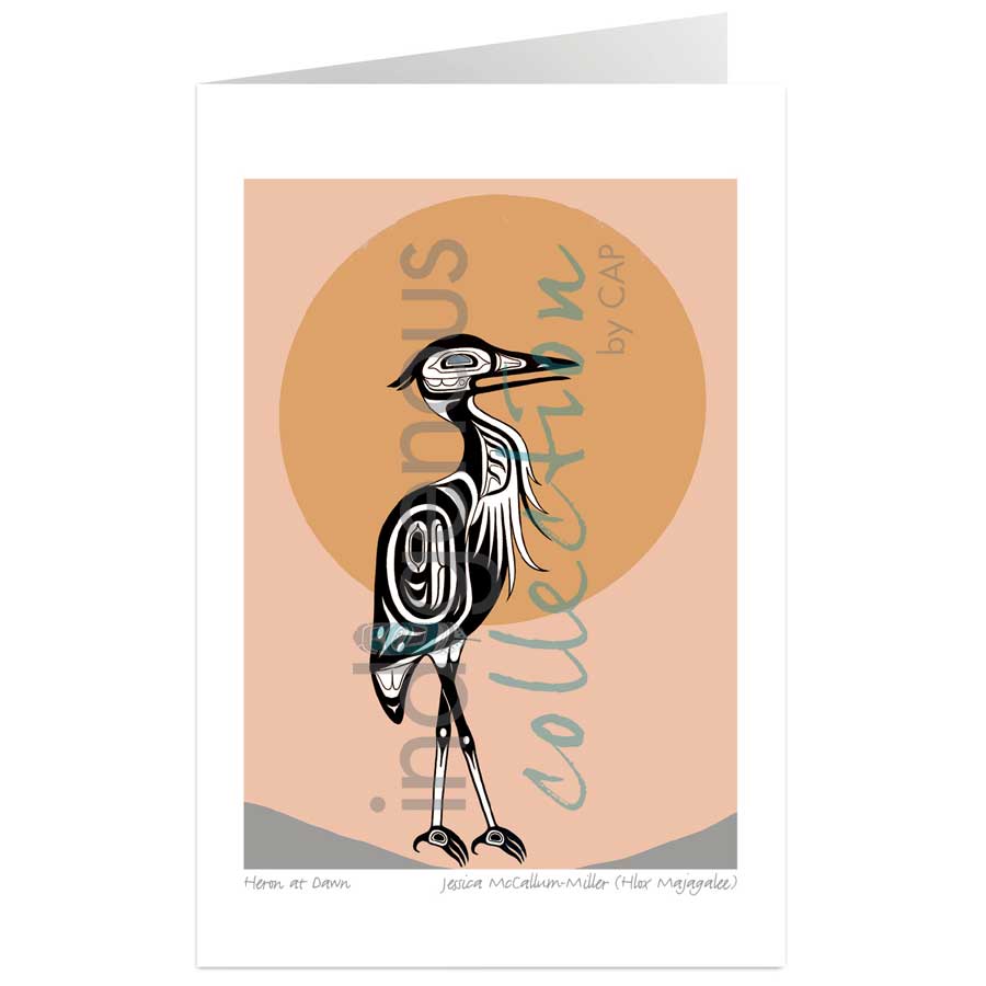 Heron at Dawn by artist Jessica McCallum-Miller (Hlox Majagalee)