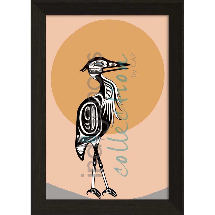 Heron at Dawn by artist Jessica McCallum-Miller (Hlox Majagalee) - Gitksan. Indigenous Collection