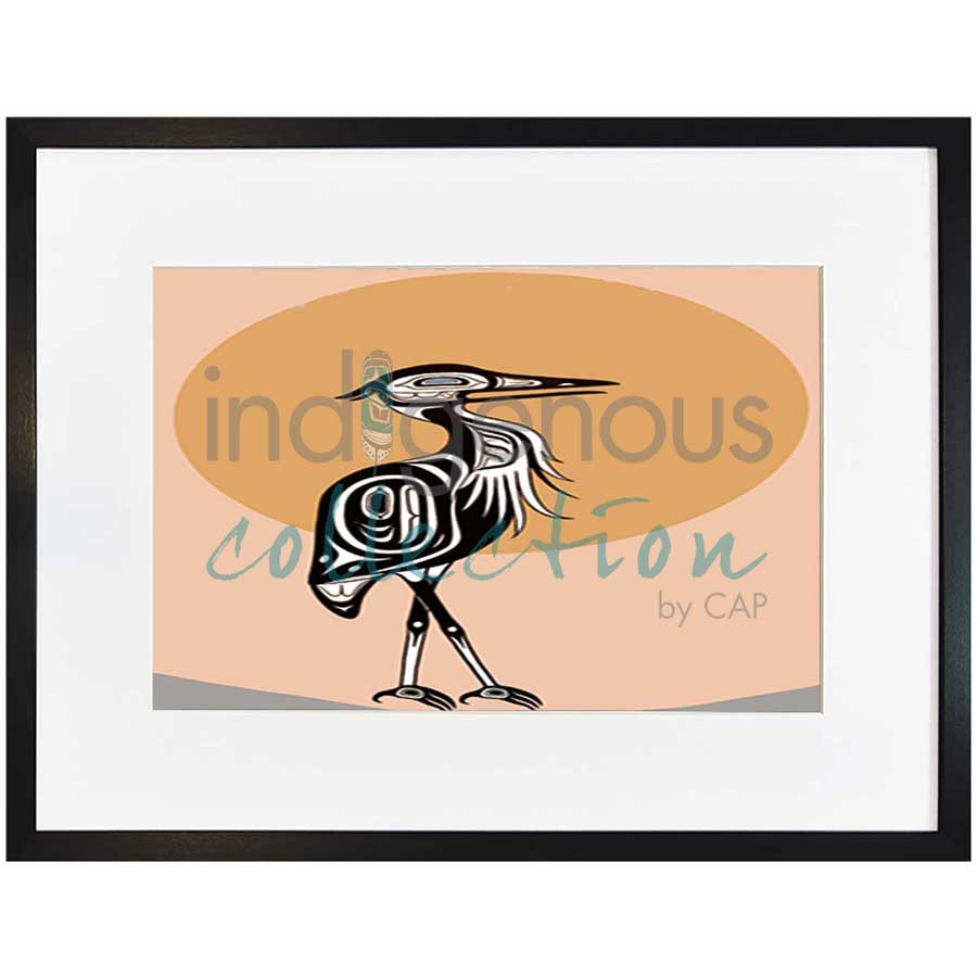 Heron at Dawn by artist Jessica McCallum-Miller (Hlox Majagalee) - Gitksan. Indigenous Collection