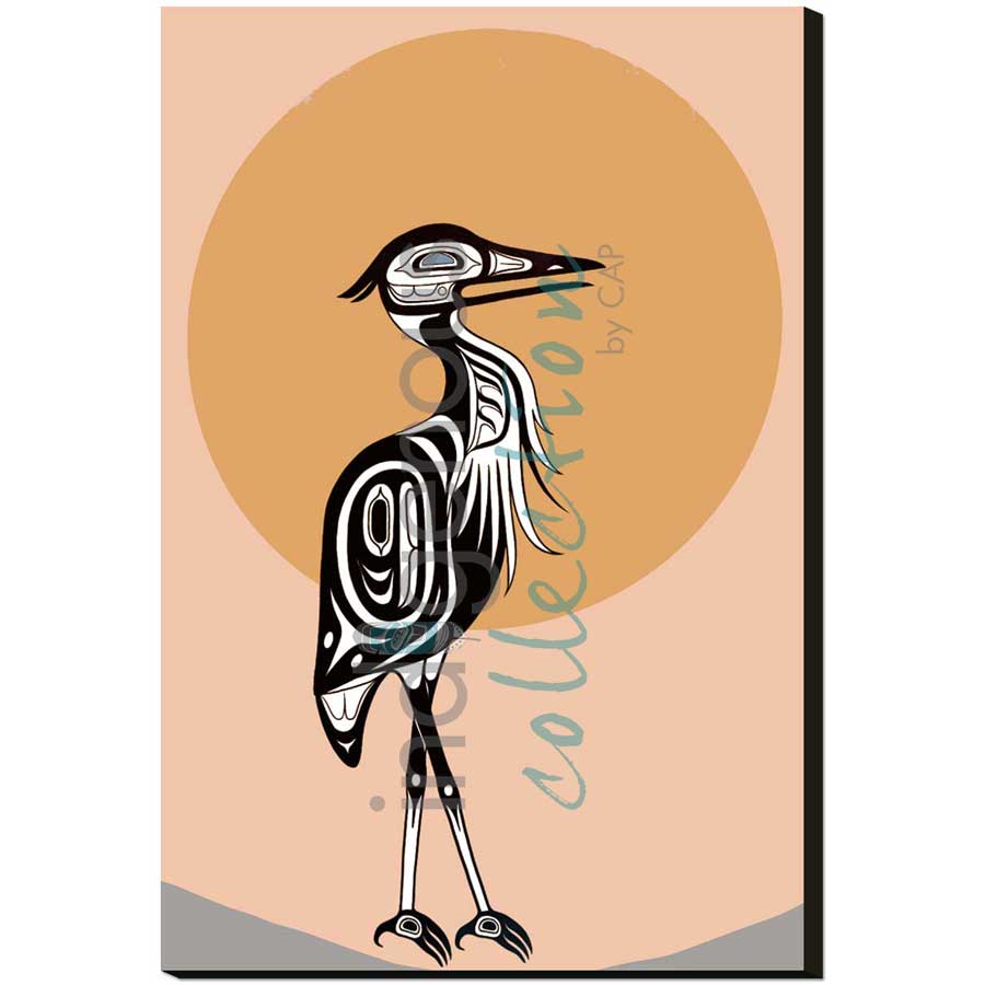 Heron at Dawn by artist Jessica McCallum-Miller (Hlox Majagalee) - Gitksan. Indigenous Collection