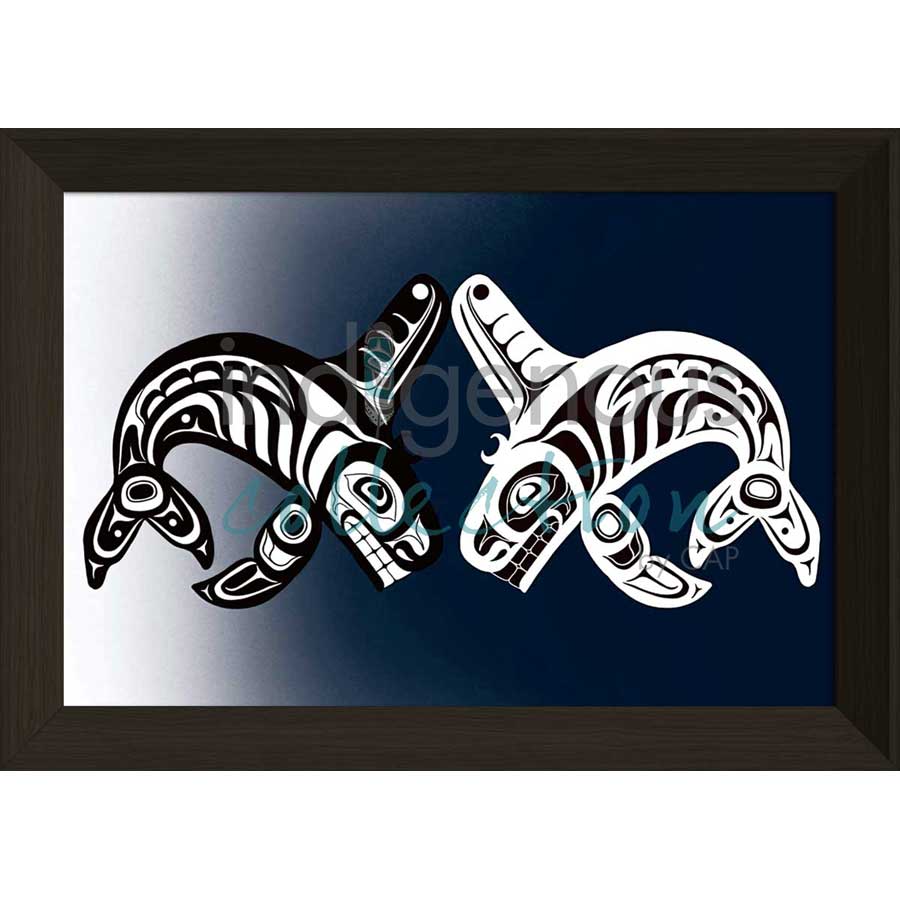 Orcas by artist Jessica McCallum-Miller (Hlox Majagalee) - Gitksan. Indigenous Collection
