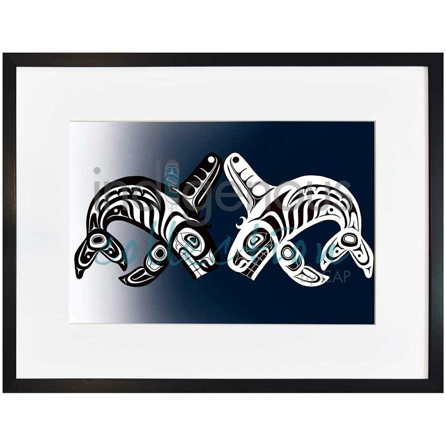 Orcas by artist Jessica McCallum-Miller (Hlox Majagalee) - Gitksan. Indigenous Collection