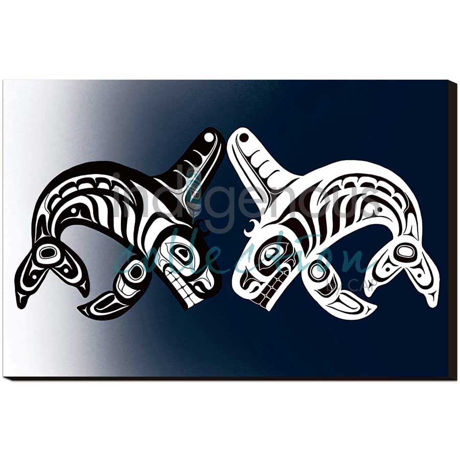 Orcas by artist Jessica McCallum-Miller (Hlox Majagalee) - Gitksan. Indigenous Collection