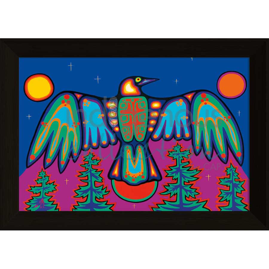 Raven Thunderbird by artist Jim Oskineegish - Ojibway. Indigenous Collection