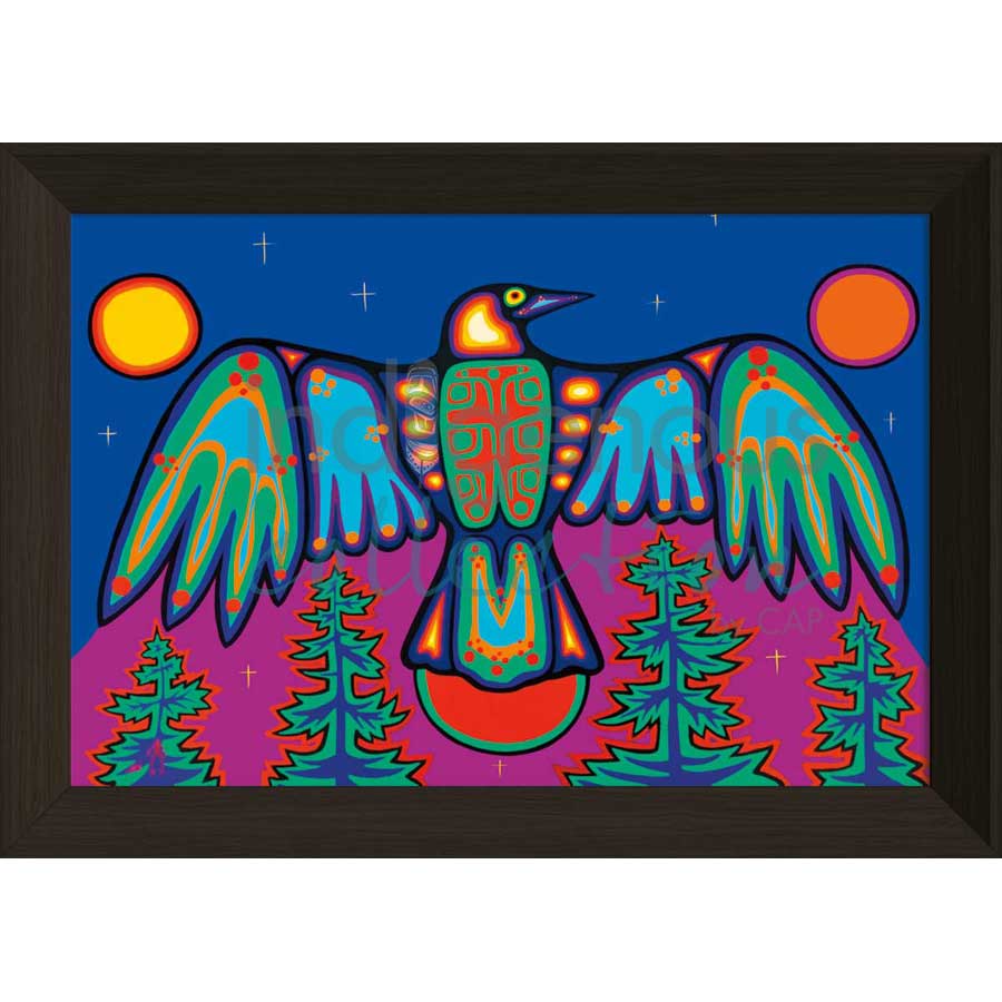 Raven Thunderbird by artist Jim Oskineegish - Ojibway. Indigenous Collection