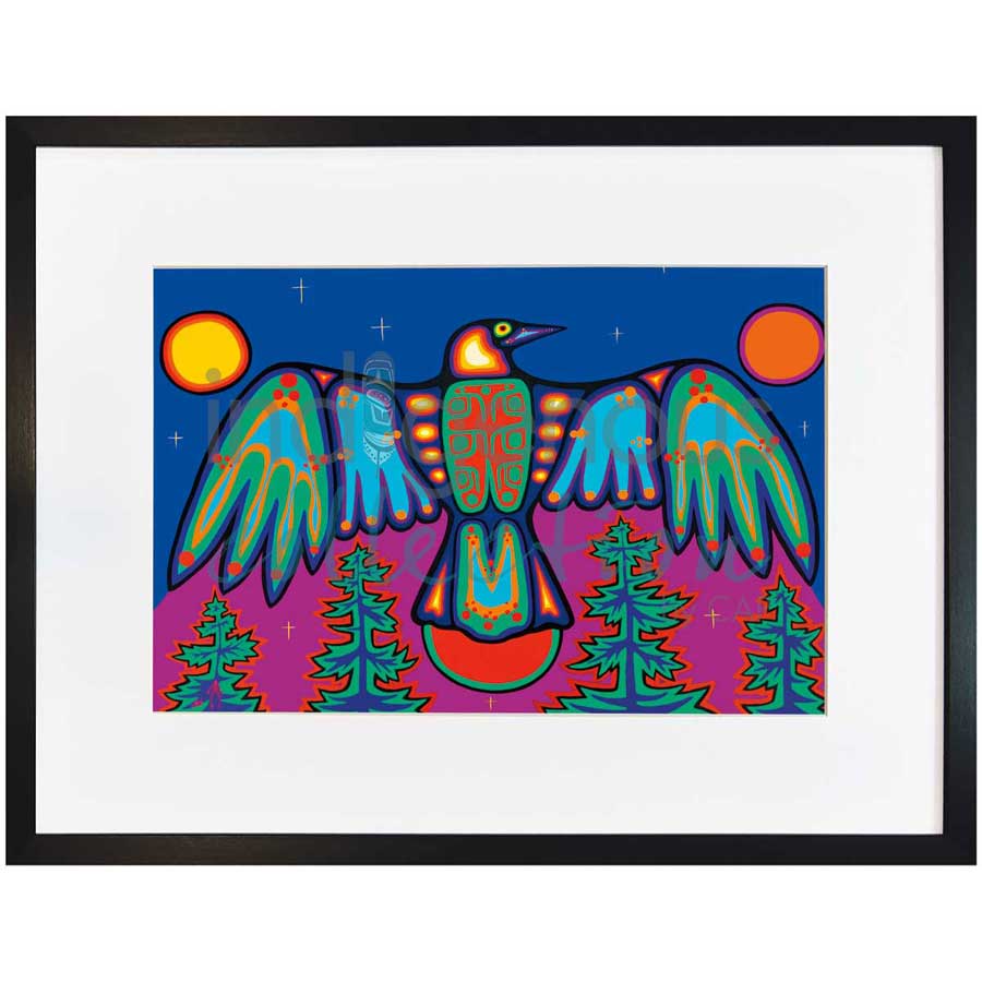 Raven Thunderbird by artist Jim Oskineegish - Ojibway. Indigenous Collection