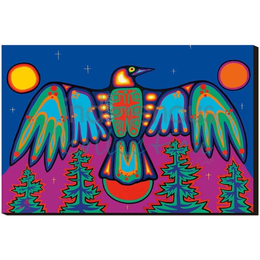 Raven Thunderbird by artist Jim Oskineegish - Ojibway. Indigenous Collection