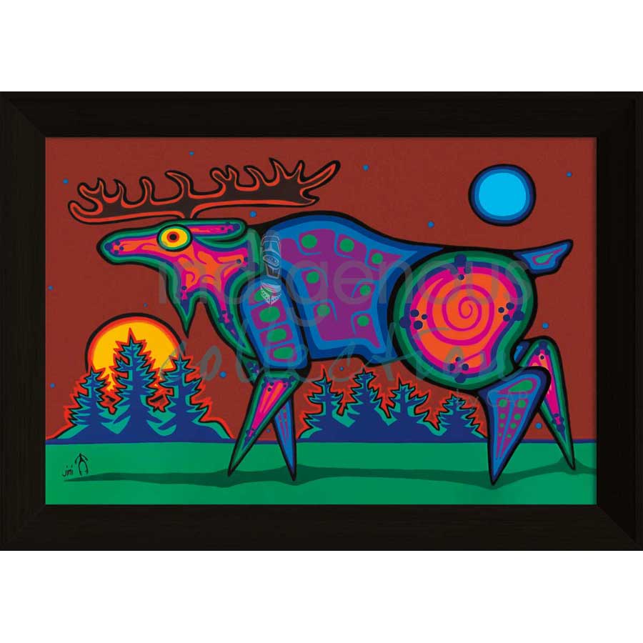 Mighty Moose by artist Jim Oskineegish - Ojibway. Indigenous Collection