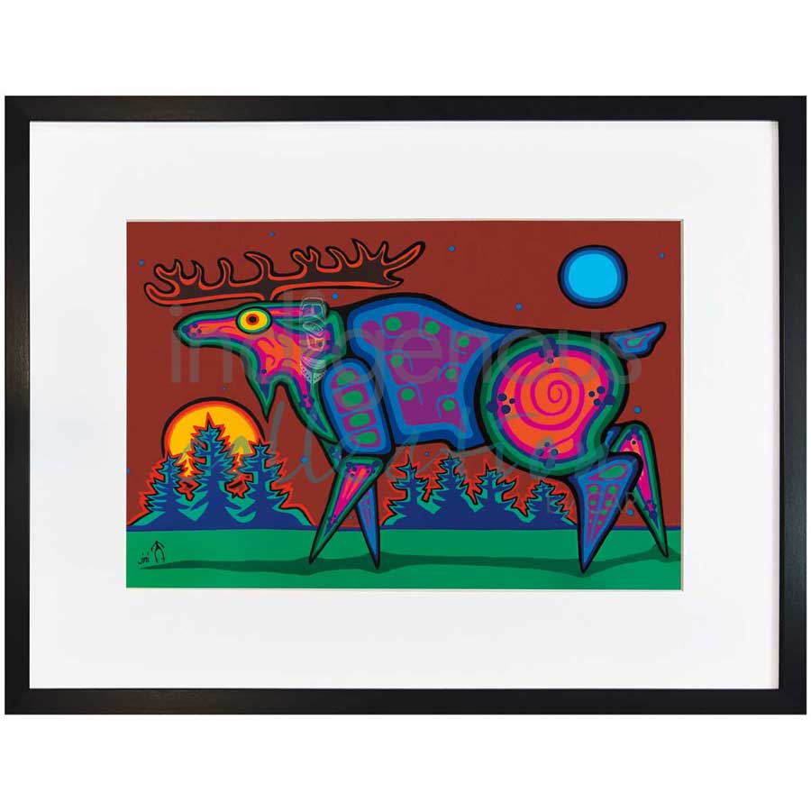 Mighty Moose by artist Jim Oskineegish - Ojibway. Indigenous Collection