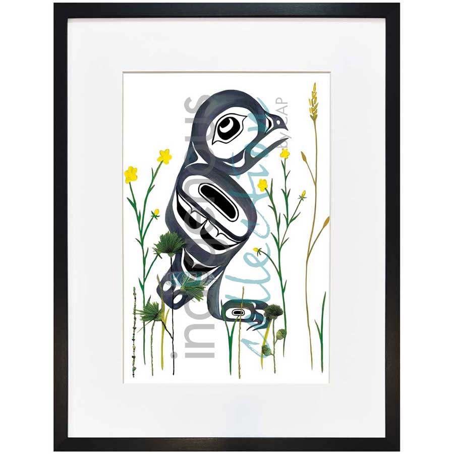 No.2" (Borrowing Owl, 2nd on endangered species list) by artist Carmen Redunante - Nisga'a. Indigenous Collection