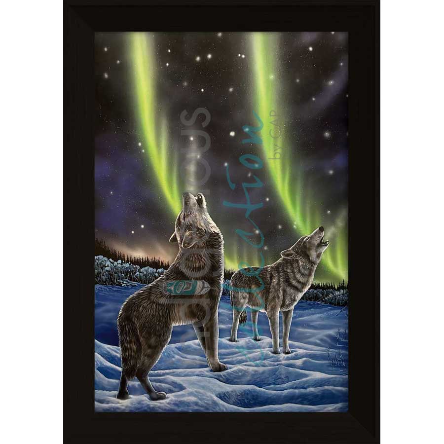 The Howling Pair by artist Ronnie Simon - Gwich'in. Indigenous Collection