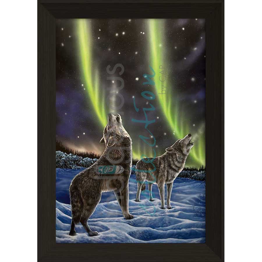 The Howling Pair by artist Ronnie Simon - Gwich'in. Indigenous Collection