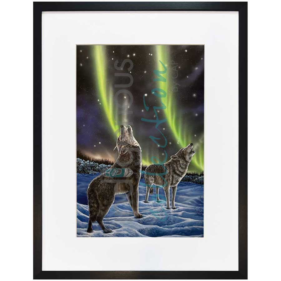 The Howling Pair by artist Ronnie Simon - Gwich'in. Indigenous Collection