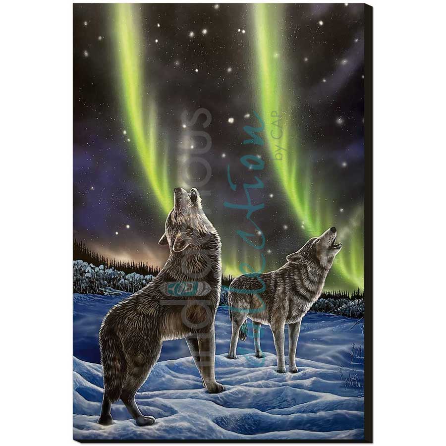 The Howling Pair by artist Ronnie Simon - Gwich'in. Indigenous Collection