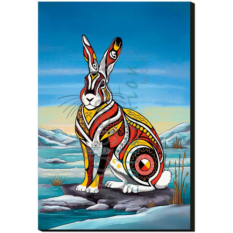Spirit Spring Hare by artist Stephanie White - Mi'kmaq. Indigenous Collection