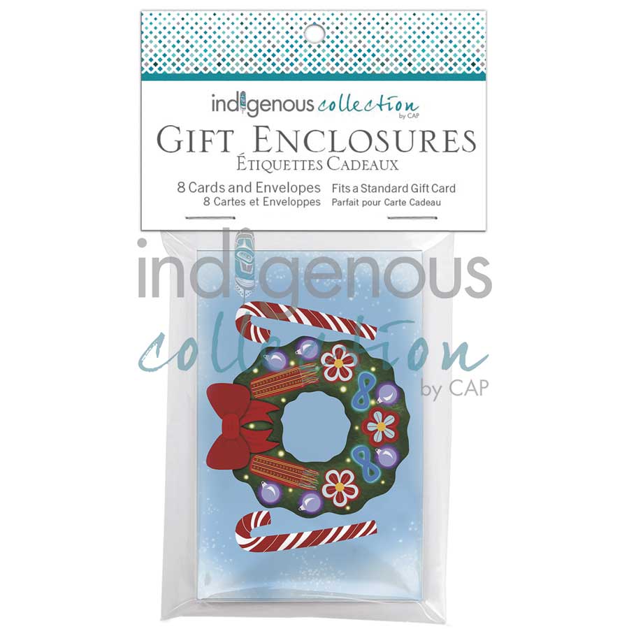 Holiday Wreath Gift Enclosure by artist Lisa Berry. Indigenous Collection