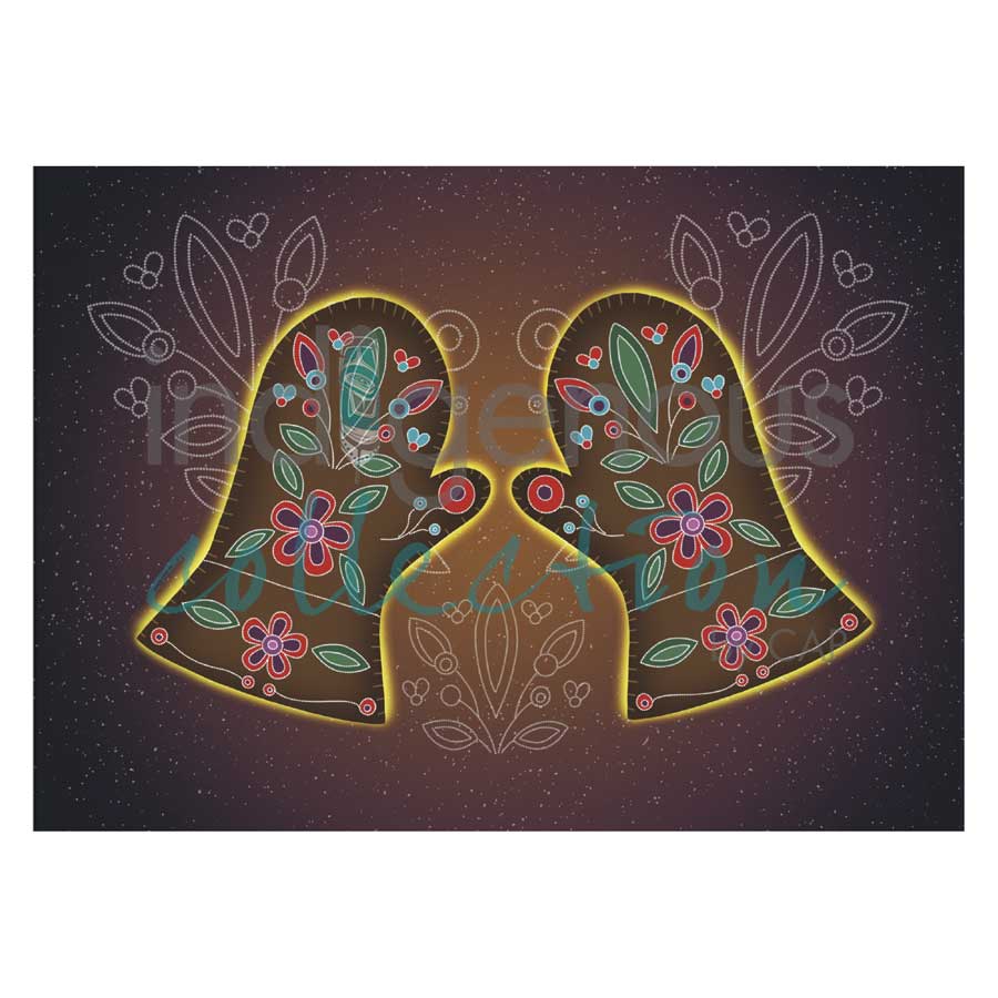 Me_tis Mittens Holiday Magnet by artist Lisa Berry. Indigenous Collection