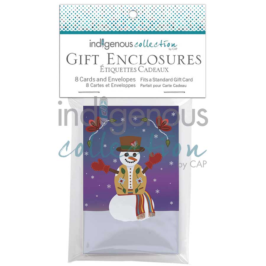 Snowman Gift Enclosure by artist Lisa Berry. Indigenous Collection