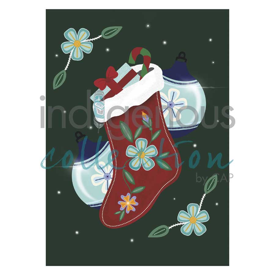 Stockings Are Hung Holiday Magnet by artist Lisa Berry. Indigenous Collection