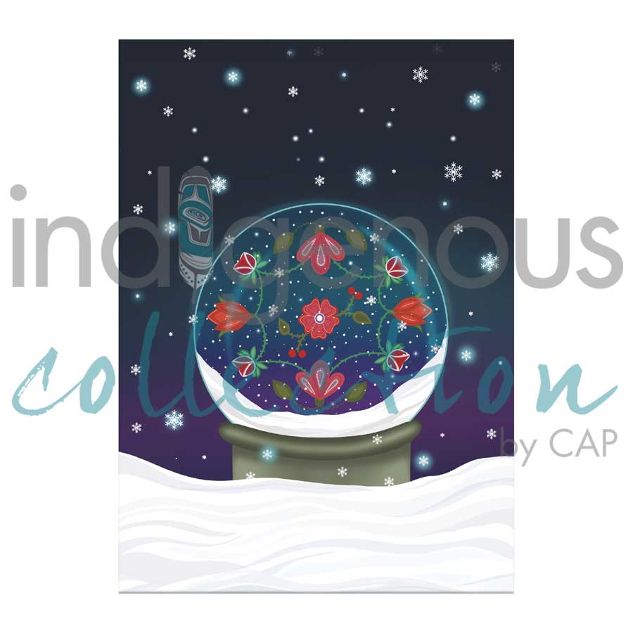 Globe Holiday Magnet by artist Lisa Berry. Indigenous Collection