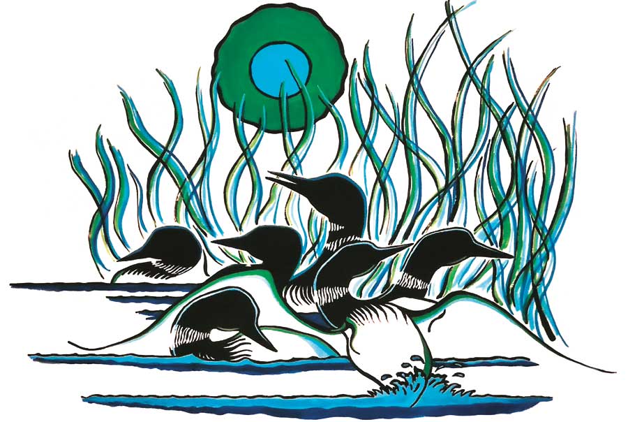 Family of Loons by artist Arnold Isbister
